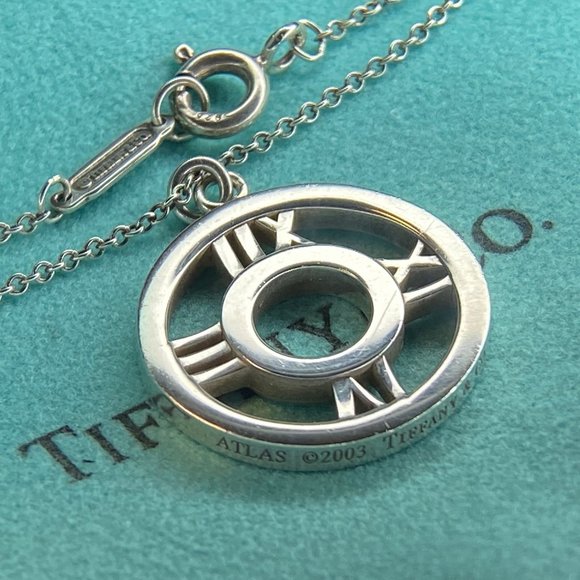 Tiffany & Co. Jewelry - Final Sale Tiffany&Co. Sterling Silver Atlas Round Pendant Necklace 16"
